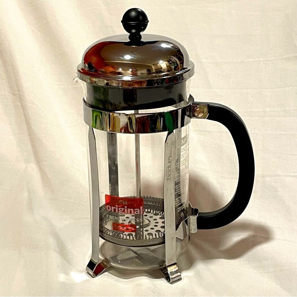 Bodum Chambord French Press Stainless and black glass carafe